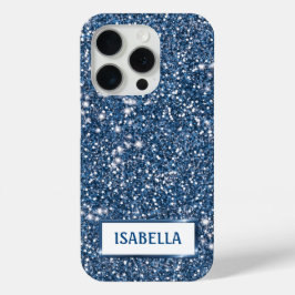 Imitate Blue Glitzer Textur mit Individuelle Name  Case-Mate iPhone Hülle