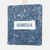 Imitate Blue Glitzer Textur mit Individuelle Name  Keramikornament (Links)