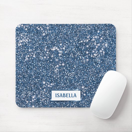 Imitate Blue Glitzer Textur mit Individuelle Name  Mousepad (Mit Mouse)