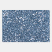 Imitate Blue Glitzer Texture Look-like Graphic Geschenkpapier Set (Vorderseite 2)