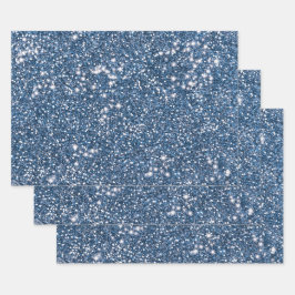 Imitate Blue Glitzer Texture Look-like Graphic Geschenkpapier Set