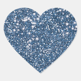 Imitate Blue Glitzer Texture Look-like Graphic Herz-Aufkleber