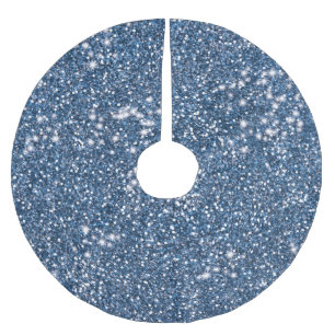 Imitate Blue Glitzer Texture Look-like Graphic Polyester Weihnachtsbaumdecke