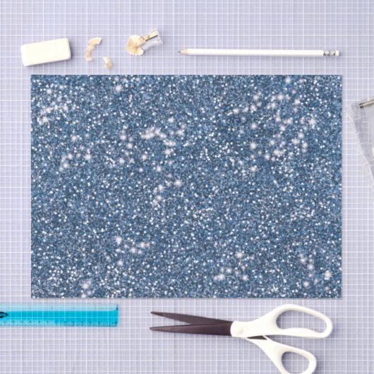 Imitate Blue Glitzer Texture Look-like Graphic Seidenpapier (Handwerk)