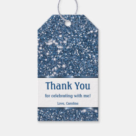 Imitate Blue Glitzer Texture Look - Vielen Dank Geschenkanhänger
