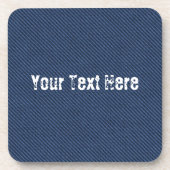 Imitate Blue Jeans Denim Custom Text Beverage Coas Getränkeuntersetzer (Vorderseite)