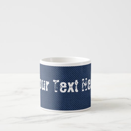 Imitate Blue Jeans Denim Custom Text Espresso Cup Espressotasse (Vorderseite)