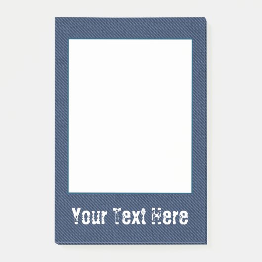 Imitate Blue Jeans Denim Custom Text Post Hinweise Post-it Klebezettel (Vorderseite)