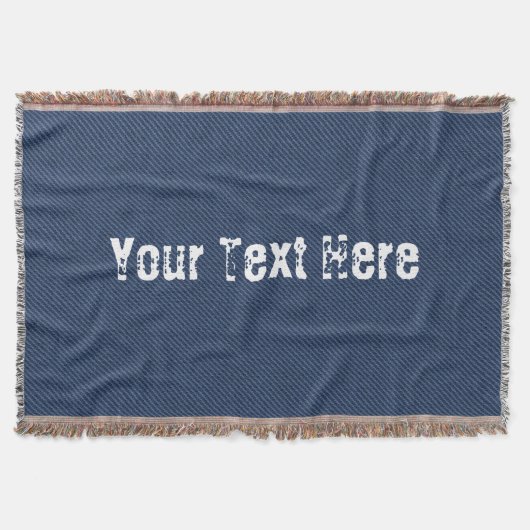 Imitate Blue Jeans Denim Custom Text Throw Blanke Decke (Vorderseite)