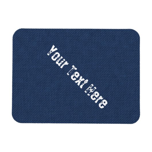 Imitate Blue Jeans Fabric Custom Text Magnet (Horizontal)
