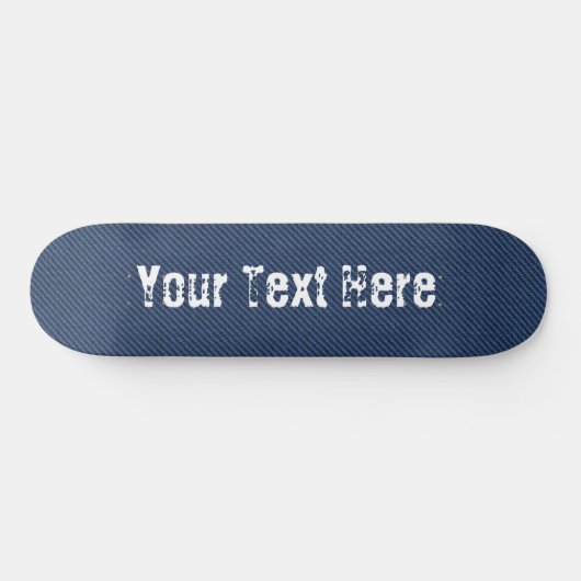Imitate Blue Jeans Fabric Custom Text Skateboard (Horizontal)