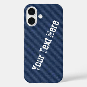 Imitate Blue Jeans Ihr Textname iPhone 16 Hülle