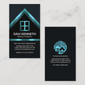 Imitate Blue Silver Zuhause Roof Gebäude Bau Visitenkarte (Vorne/Hinten)