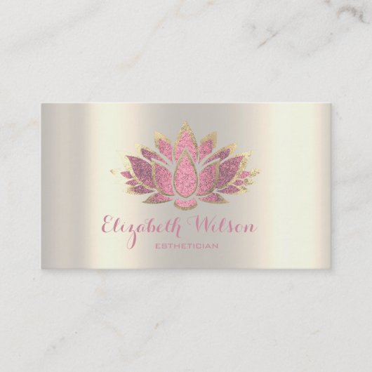 Imitate Blume aus Gold und Rosa Lotus Visitenkarte (Vorderseite)