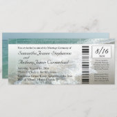 Imitate Boarding Pass Beach Hochzeitsticket Einlad Einladung (Vorne/Hinten)