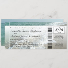 Imitate Boarding Pass Beach Hochzeitsticket Einlad Einladung