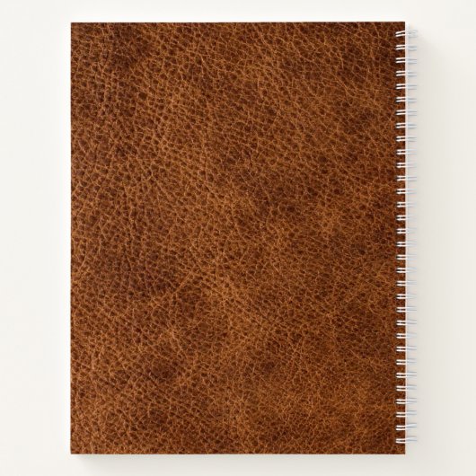 Imitate Braunes Leder Modernes Monogramm Notizblock (Rückseite)