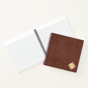 Imitate Braunes Leder Textur Personalisiert Monogr Notizblock