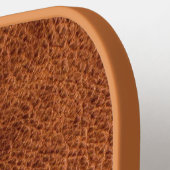 Imitate Braunes Leder Zwei-Buchstaben-Monogramm Pickleball Schläger (Linke Seite)