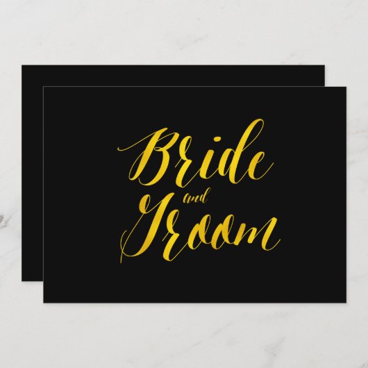 Imitate "Braut und Groom" Goldene Foil-Chic Hochze (Vorne/Hinten)
