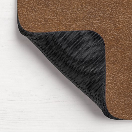 Imitate Brawn Leather Custom Mit Monogramm Initial Mousepad (Ecke)