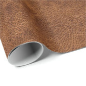 Imitate Bright Brown Leather Geschenkpapier (Rolleneckpunkt)