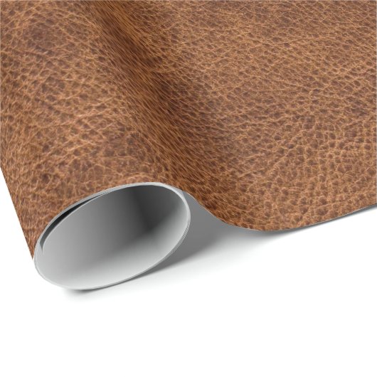 Imitate Bright Brown Leather Geschenkpapier (Rolleneckpunkt)