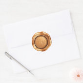 Imitate Bronze Wax Initials Monogramm Runder Aufkleber (Umschlag)