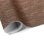 Imitate Brown Animal Leather Print Geschenkpapier (Rolleneckpunkt)