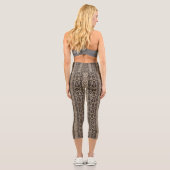 Imitate Brown Beige Snakeskin Edgy Capri Leggings (Rückseite)