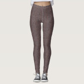 Imitate Brown Herringbone Tweed Muster Stoffe Art Leggings (Vorderseite)