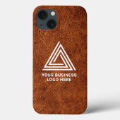 Imitate Brown Leather Modern Business Logo Case-Mate iPhone Hülle (Rückseite)