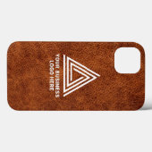 Imitate Brown Leather Modern Business Logo Case-Mate iPhone Hülle (Rückseite (Horizontal))