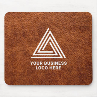 Imitate Brown Leather Modern Business Logo Mousepad