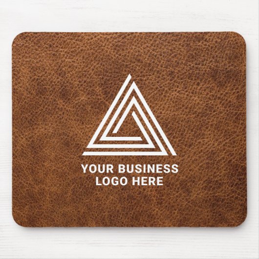 Imitate Brown Leather Modern Business Logo Mousepad (Vorne)