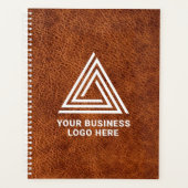 Imitate Brown Leather Modern Business Logo Planer (Vorderseite)