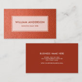 Imitate Brown Leather Modern Simple Design Visitenkarte (Vorne/Hinten)