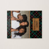 Imitate Brown Leather Red und Green Tartan Weihnac Puzzle (Horizontal)