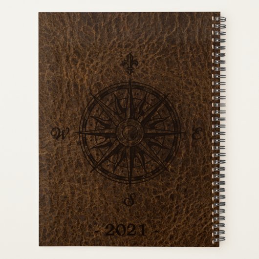 Imitate Brown Leather Texture Planner Planer (Rückseite)