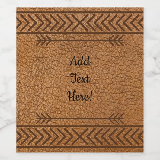 Imitate Brown Leather Weinetikett (Einzelnes Label)