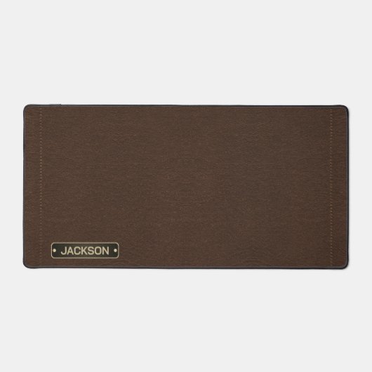 Imitate Brown Stitch Leather - Personalisieren Schreibtischunterlage (Vorderseite)