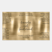 Imitate Brushed Gold Foil Kosmetik Flasche Etikett Rechteckiger Aufkleber (Vorderseite)