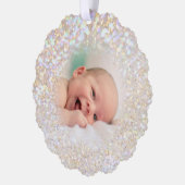 Imitate bukee Glitzer Effekt Baby Foto Ornament Karte (Links)