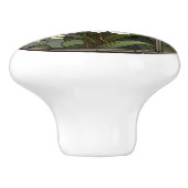 Imitate Buntglas Löwe Keramik Blume Keramikknauf (Seitenansicht)