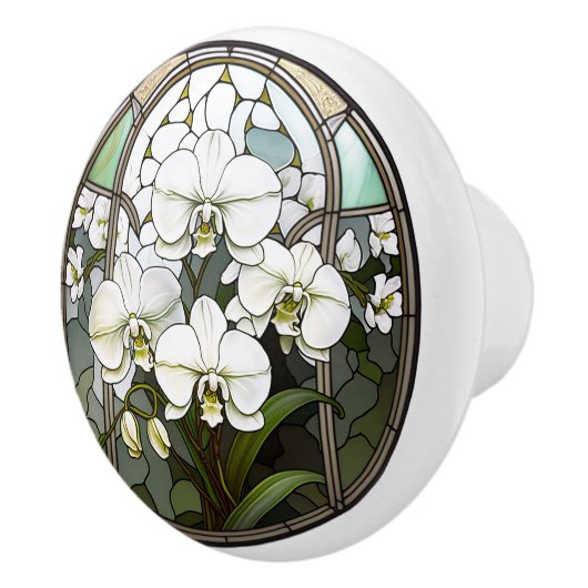 Imitate Buntglas Löwe Keramik Blume Keramikknauf (Rechts)