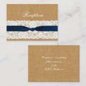 IMITATE Burlace, rustikaler Hochzeitsempfang laden Begleitkarte (Vorne/Hinten)