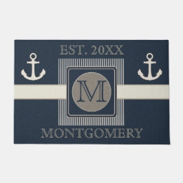 Imitate Burlap-Effekt Nautical Ship's Ankermonogra Fußmatte