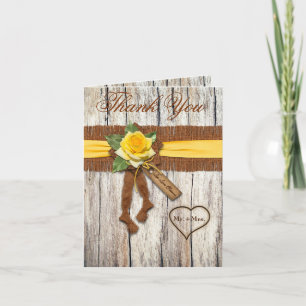 IMITATE Burlap, Gelb Rose Dankeschön Karte