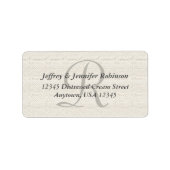 Imitate Burlap Grau Monogram Rücksendeadresse Adressaufkleber (Vorne)