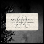 Imitate Burlap Grau Monogram Rücksendeadresse Adressaufkleber